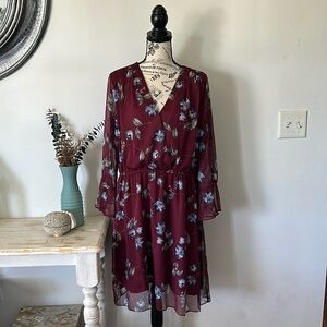 Gilli Long Sleeve Floral Dress Women's size XL